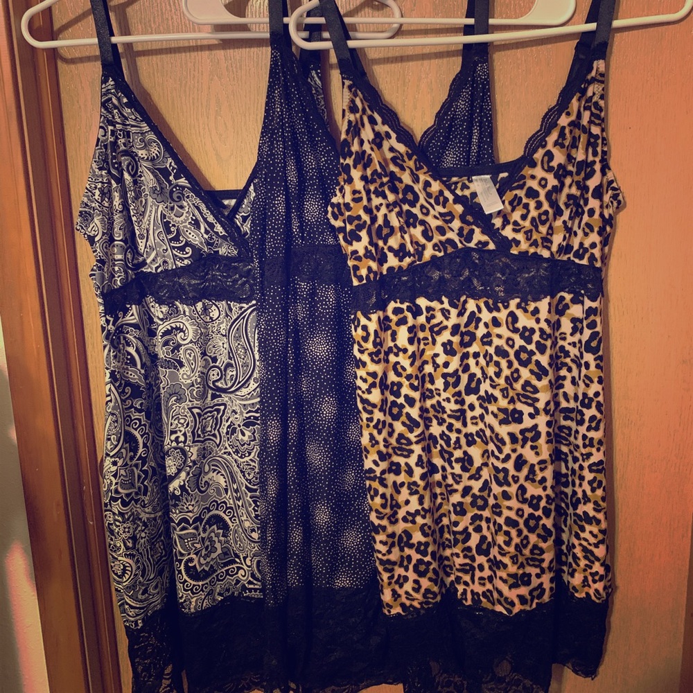 Lot of 3 stretchy Babydoll Nighties 2x/3x